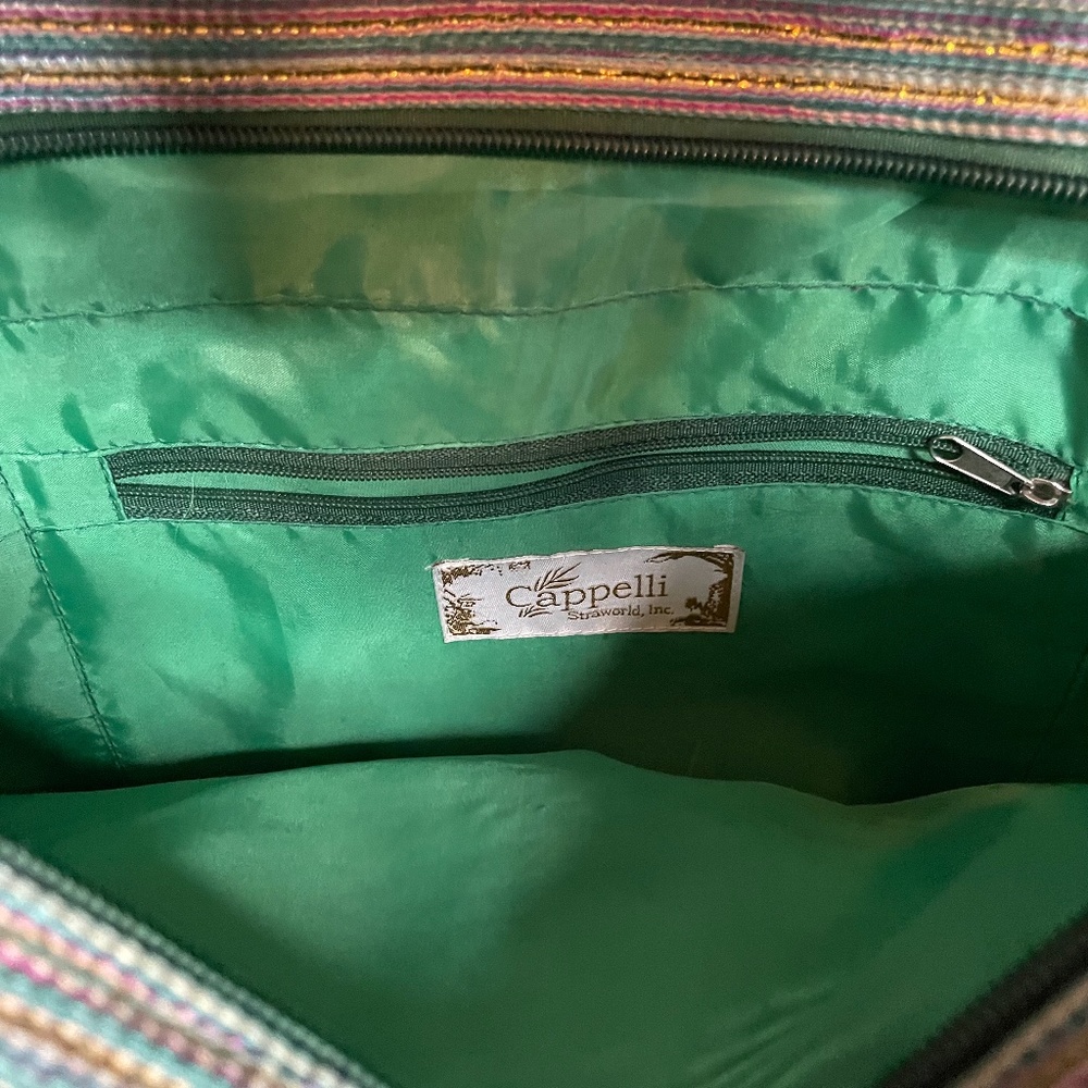 ❌ SOLD! Sea green pink gold metallic wicker tote! - Picture 14 of 14